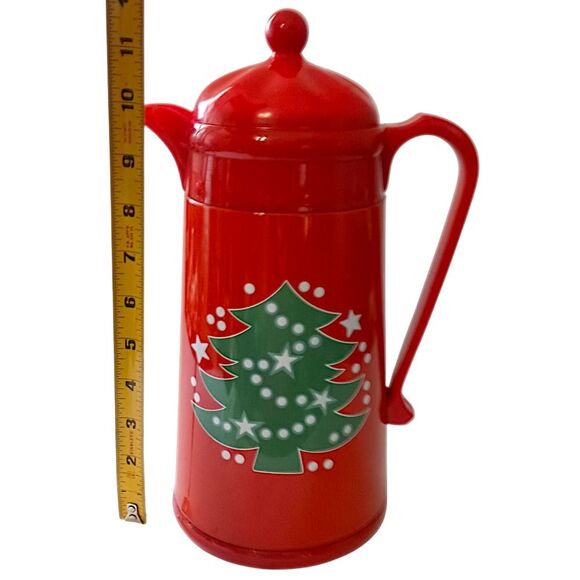 Waechtersbach Thermal Carafe Christmas Tree 1 Liter Vacuum Red Hot Cold Vintage - Picture 4 of 16